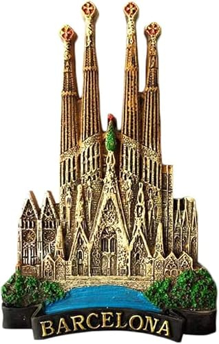 Generic Kühlschrankmagnete, Barcelona Spanien Souvenir 3D Kühlschrankmagnet, Heim- und Küchendekoration Barcelona Spanien Kühlschrankmagnet (Color : Barcelona, Size : Medium)