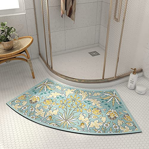 KAYBTNT Gebogene Badematte, Eckdusche Duschvorleger Badezimmerteppich, Weich Halbrund Duschvorleger, Waschbar Badvorleger rutschfest Duschmatte Badteppich,B,40x75cm