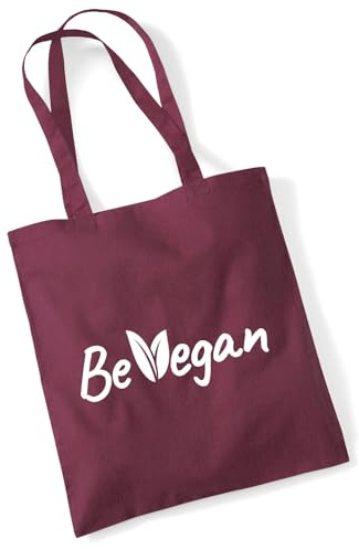 Huuraa Einkaufsbeutel Be Vegan Blätter Geschenk 10 Liter Burgundy Baumwolle Be Vegan Überraschung