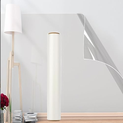XLSBZ Transparent Wandschutzfolie,0.45x5M Selbstklebende Schutzfolie Statische Spritzschutz Wandfolie Möbel Schutzfolie Abwaschbare Transparente Folie für Wände, Küche, Möbel