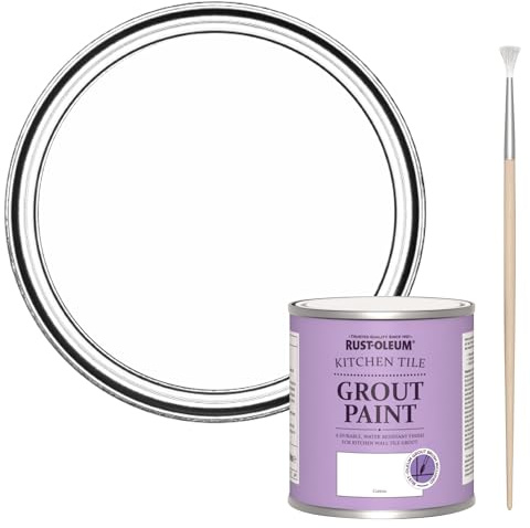 Rust-Oleum Stain-Resistant White Kitchen Tile Grout Paint - Cotton (White) 250ml