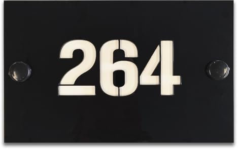 Signalétique.biz France - Plaque numéro de Maison Aluminium et plexigglass Personnalisable numéro de Maison Moderne -