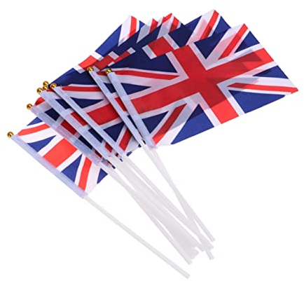 BESPORTBLE 100st Jubil?umsflaggen Platin- Jubil?umsdekoration 2022 Cupcake-picks - Flagge Kleine Britische Flagge Union Jack Flags Auf St?cken K?nigliche Feierflagge Handheld England