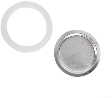 pour 1 joint en caoutchouc avec 1 tamis, joint d'étanchéité de rechange pour cuisinière à café, moka, matériau en silicone (6 tasses + tamis )