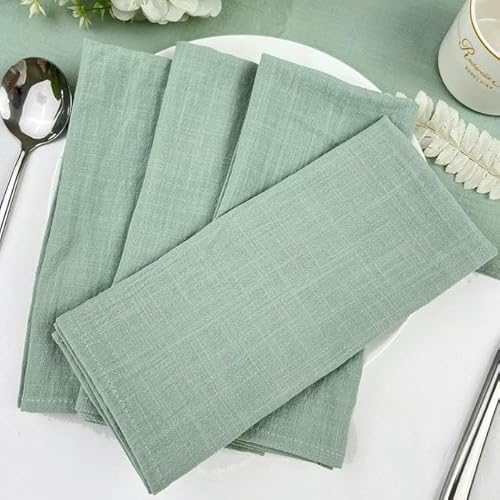 Lationday 50 Stück 30 x 45 cm Salbeigrün Stoffservietten Baumwollstoff Serviette Gaze Tischtücher Hochzeitsdekoration