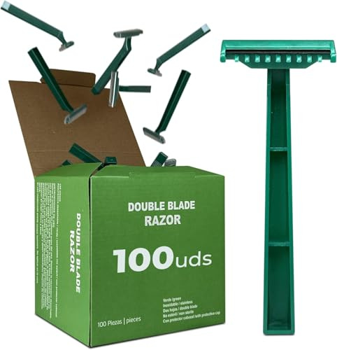 200 Cuchillas de Afeitar Desechables 2 Hojas Acero Inoxidable | Rasuradoras Desechables de Uso Profesional, Estética, Quirúrgico y Tattoo