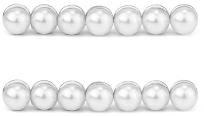 XIHIRCD 14 Sets Schleier Gewichte, Perlen Schleier Doppelseitig Perlenmagnete Künstliche Perlen Vorhanggewichte für Hochzeitskleid Kleidung Schals Frauen Mädchen Braut (Silber)