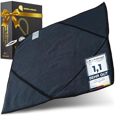 Barista Legends Barista Mulifunktions Handtuch 1 Stück 40 x 40cm, Schwarz | Extra saugstarke Mikrofasertücher für Siebträger Dampflanze und Barista Kaffee Maschine, Reinigung ohne Rückstände