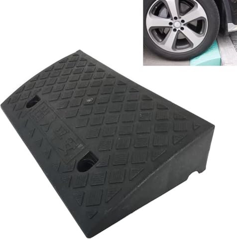Bordsteinrampe aus Kunststoff, Auffahrt-Rampe, Rollstuhlrampe für Treppen, Haustiere, Eingang, leicht, rutschfest, 12,7 cm, Schwarz, 127 x 68,6 x 33 cm