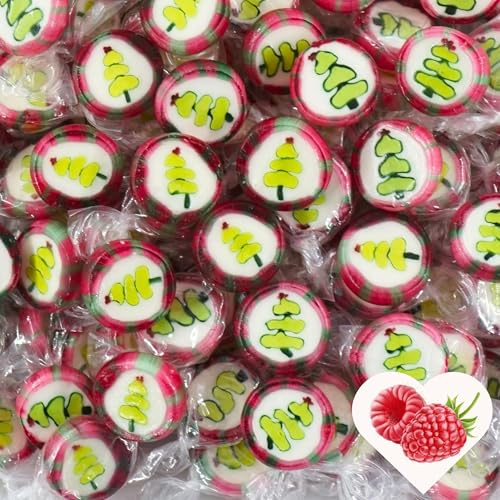 EinsSein Weihnachtsbonbons Tannenbaum grün-rot 500g | Handgemachte Rocks Bonbons zu Weihnachten | Mini Süßigkeiten für Adventskalender, Nikolaus & Wichtelgeschenk | Alternative zu Schokolade