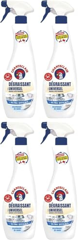 Chanteclair - Spray Dégraissant Bicarbonate, Idéaux sur Tout, Efficaces Partout, Fonctionne Tête en Bas - 600 ml (Lot de 4)