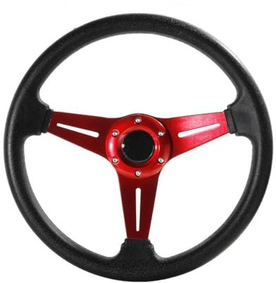 Universal Sportlenkrad Für Autos Drift Simulation Rennspiel Lenkrad 350 Mm 14 Zoll(Rot)