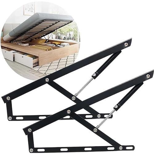 Kit de mecanismo de elevación de cama de almacenamiento, juego de bisagras de marco de cama de almacenamiento elevable, bisagras de resorte triangulares de alta resistencia, kit de elevación de cama