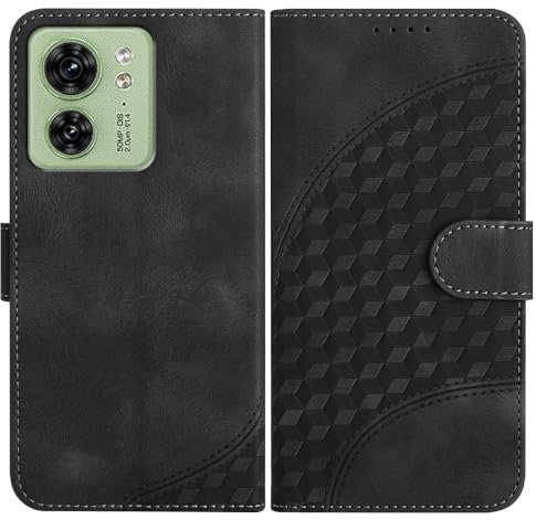 JayModCase Funda para Motorola Moto Edge 40 Neo, Flip Leather con Tarjetas y Cartera Soporte Plegable Cáscara de TPU Cierre magnético para Moto Edge 40 Neo- Negro