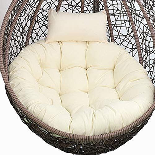 Schaukelstuhl Kissen, Hängendes Schaukelstuhlkissen for den Außenbereich, dickes Hängekissen, waschbarer Bezug, Hängendes Hängesesselkissen for den Garten, Ersatzpolster for Stuhlmatten(Beige)