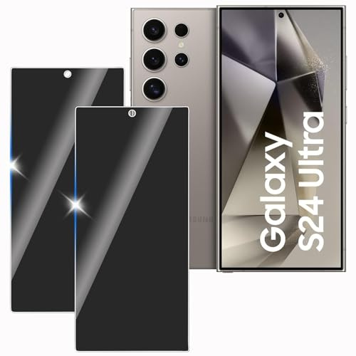 KULAIKE 2 Stück Sichtschutz für Samsung galaxy S24 Ultra, Anti-Spähen Privatsphäre Schutzfolie,Anti-Spy Panzer Schutz Glas Folie,Blickschutzfolie, 9H Härte, Anti-Kratzer, Stoßfest