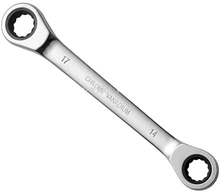 Llave Combinadas Llave de trinquete rápida de extremo abierto Llave de doble propósito Herramienta de reparación automática de automóviles de dos vías Juego de Llaves Combinadas(14-17mm 1Piece)