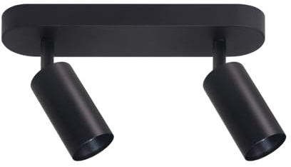 LUXULA LED Aufbauspot 2-flammig Schwarz, GU10, Aluminium, IP20 | Schwenkbare Deckenleuchte mit GU10-Fassung, Aluminium, IP20 Deckenstrahler für Wohnzimmer, Küche und Flur