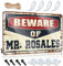 Cartel de lata con texto en inglés Beware Of Mr. Rosales (20 x 30 cm)