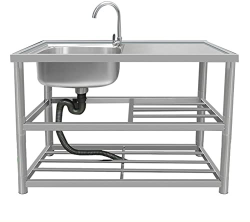 Lavello da esterno autoportante Lavello per ristorante commerciale, lavello da cucina in acciaio inossidabile, lavello portatile, lavello per catering indipendente a una vasca, lavello indip