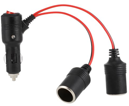 Cabilock Cigarette Lighter Splitter Switch 1 to 2 Car Charger Adapter Sturdy Cigarette Lighter Extension Cord for Vehicle Power Supply Compatible Most Cars