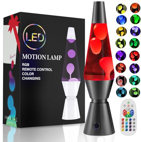 AONESY 14.5 Liquid Motion Lamp, Relaxing Liquid Light for Adults and Kids, Mood Lamp for Stress Relief, 17 Color Changing Night Light, Nightlight for Home Decor Bedroom Office-Black
