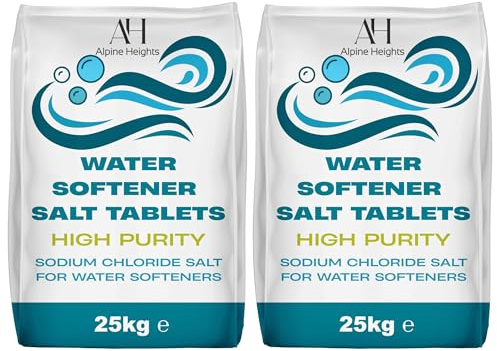 Water Softener Salt Tablets, 25kg (Pack of 2) | Food Grade | EN973 Grade A