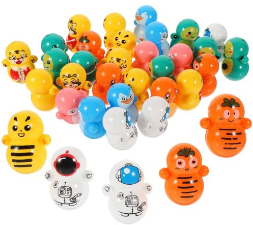 FIXOSHEE 60pezzi Unità Mini Giocattoli Tumbler Forma Di Animale in Plastica Decorazioni Da Scrivania e Bomboniere Per Feste Ragazzo Ragazza