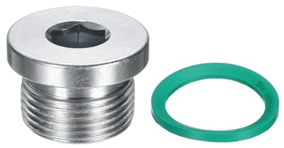 QUARKZMAN Enchufe De Tubería Con Cabeza Hexagonal Interna M22x1.5, Enchufe Universal De Acero Inoxidable 304 Con Anillo Tórico Verde Para Terminar Extremos De Tubería O Reemplazar Drenajes