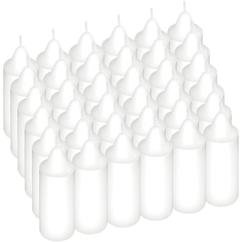 36er Pack Duftfreie Stumpenkerzen, Weiße Tropffreie & Rauchfreie Wachskerzen für Hochzeit, Notbeleuchtung, Laternen, Vigilien, Zeremonien, Partys & Heimdekoration, 9 Stunden Brenndauer