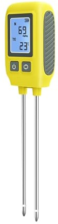 Soil NPK Meter Dual Needle 0-1999/kg Nutrient Analyzer for Nitrogen, Phosphorus & Potassium - Soil Temperature & Fertilizer Tester for Garden & Farm Use