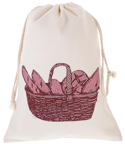GALPADA Bolsa para Pan Reutilizable de Lino Beige Cordón Fácil de Llevar, Diseño Simple Adecuado para Almacenamiento en Casa o Uso en Dormitorio