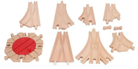 EMUKOEP Ensemble de Voies de en Bois, Jouet de Construction éducatif pour Enfants en Bas âge, Matériau Couleur quantité (Paquet C)