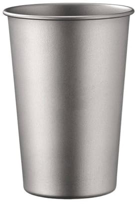 Aundhegrtt Gobelet à Bière en Titane Pur de 400 ML, Mug à Café Ultraléger à Paroi Simple, Empilable, Portable, Équipement de Boisson pour Camping en Plein Air.
