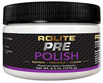 Rolite Pre-Polish Paste - Stain and Oxidation Remover for Heavily Oxidized, Discolored and Corroded Metal, Clear Coated and Gel-Coated Surfaces, 4.5 Ounces, 1 Pack