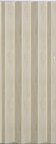Falttür Schiebetür Tür Sonoma Eiche hell farben mit Riegel/Verriegelung Höhe 202 cm Einbaubreite bis 109 cm Doppelwandprofil Neu TOP-Qualität