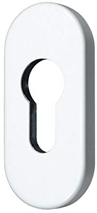 SN-TEC Schutzrosette/Schieberosette/Zylinderschutz oval 9mm Weiß RAL 9016