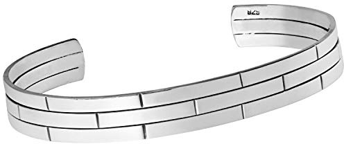 Treasure Bay atemberaubender Armreif aus 925er Sterlingsilber für Herren (Silber, Einheitsgröße)