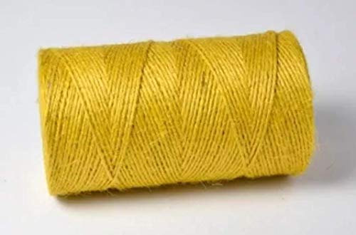 3 Ply Coloured Jute Twine Spool of 328ft / 100mtrs Gift Garden Burlap Craft string cord (English Mustard)