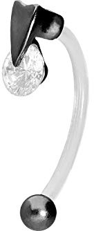 PIERCINGLINE PMFK Bananabell + Chirurgenstahl Design | HERZ + KRISTALL | Piercing Intimbereich Bauch | Farbauswahl