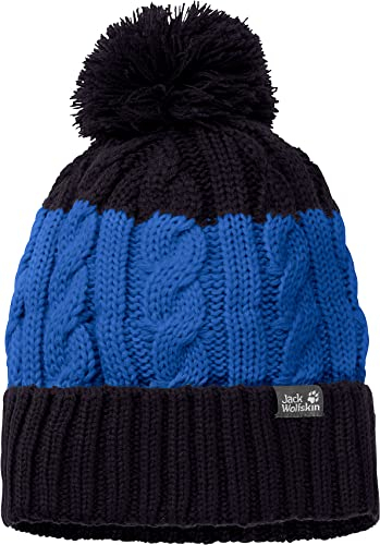 Jack Wolfskin Kinder Stormlock Pompom Mütze, Coastal Blue, M, 1908071