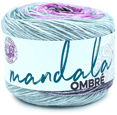 Lion Brand Yarn Mandala Ombre Multicolor Yarn for Knitting, Crochet, and Crafts, Joy, 1 Pack, Acrylic Aran Fiber for Knit Blankets, Crochet Hats, and Soft Shawls