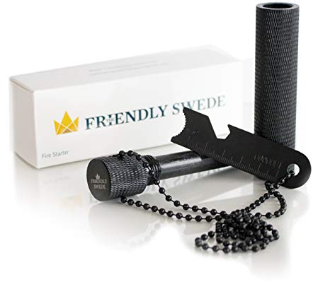 The Friendly Swede XXL Feuerstahl - Extrem Starker Funkenflug - Feuerstein für Outdoor, Survival, Bushcraft (XL)