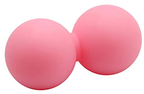 Backbayia Silikon Massageball Faszienball Triggerpunkt Selbstmassage Duoball für Arme, Nacken und Rücken (Rosa)