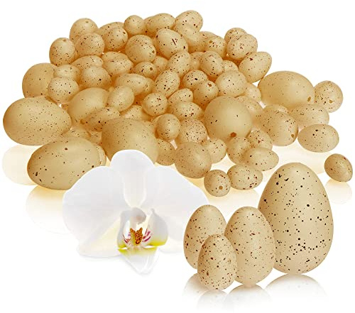 com-four® 96x Ostereier als Osterdekoration, Deko-Ostereier mit natürlich | künstliche Vogeleier in vier Größen