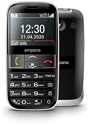 emporiaEuphoria LTE | Seniorenhandy 4G VoLTE | Tastenhandy 4G VoLTE ohne Vertrag | Mobiltelefon mit Notruftaste | 2,3-Zoll-Display | Schwarz