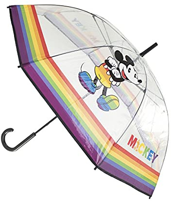 CERDÁ LIFE'S LITTLE MOMENTS - Manueller Regenschirm Transparent Disney Pride - Offizielle Disney Lizenz, 2400000601_, Mehrfarbig, Standard