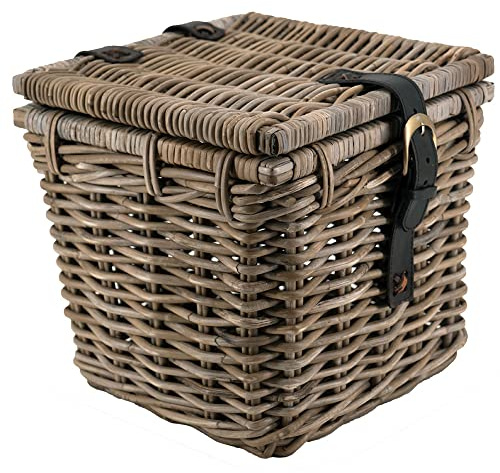 Rattankorb Truhe Stockholm S Rattan mit zwei Lederschließen