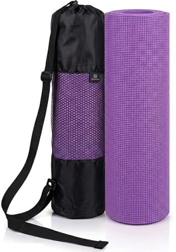 6mm Yoga Mat Exercise Non Slip with Carry Bag for Pilates Workout Fitness