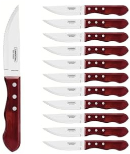 Tramontina - Couteau à Steak Rouge Jumbo 25cm. INOX et technobois. X 12